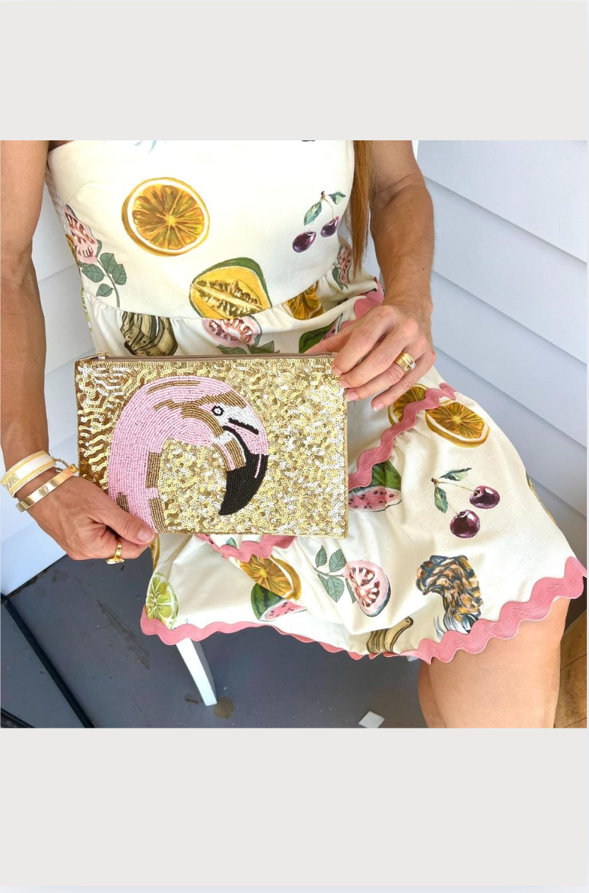 Anna Nova Australia Beaded Clutch in Flamingo