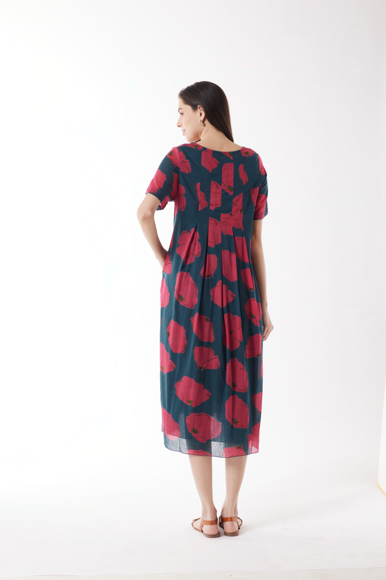 Au Hasard D'un Voyage Poppy Drift Dress in Teal