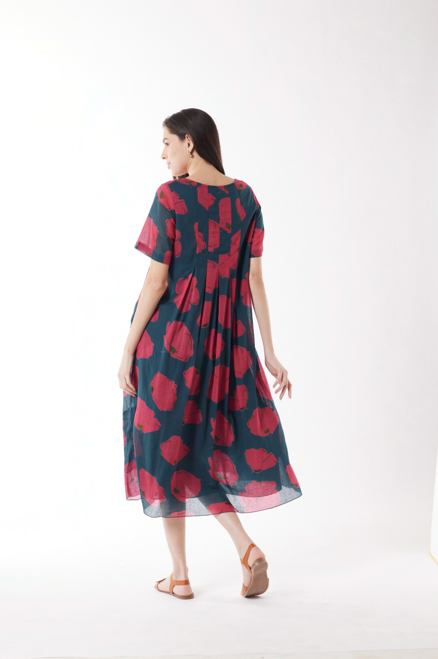 Au Hasard D'un Voyage Poppy Drift Dress in Teal