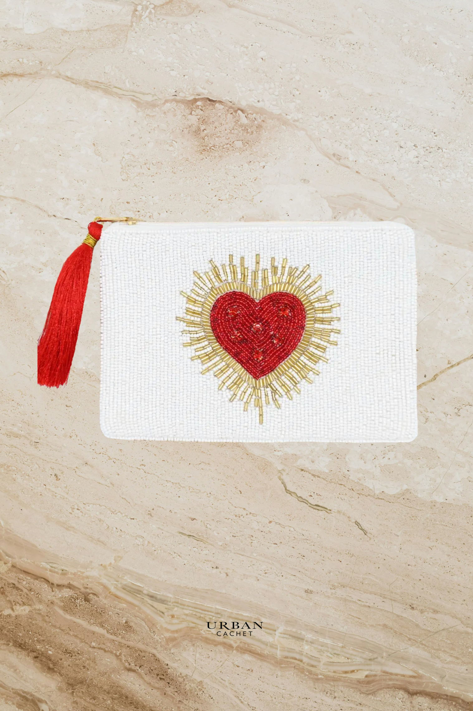 Anna Nova Australia Blooming Heart Beaded Pouch