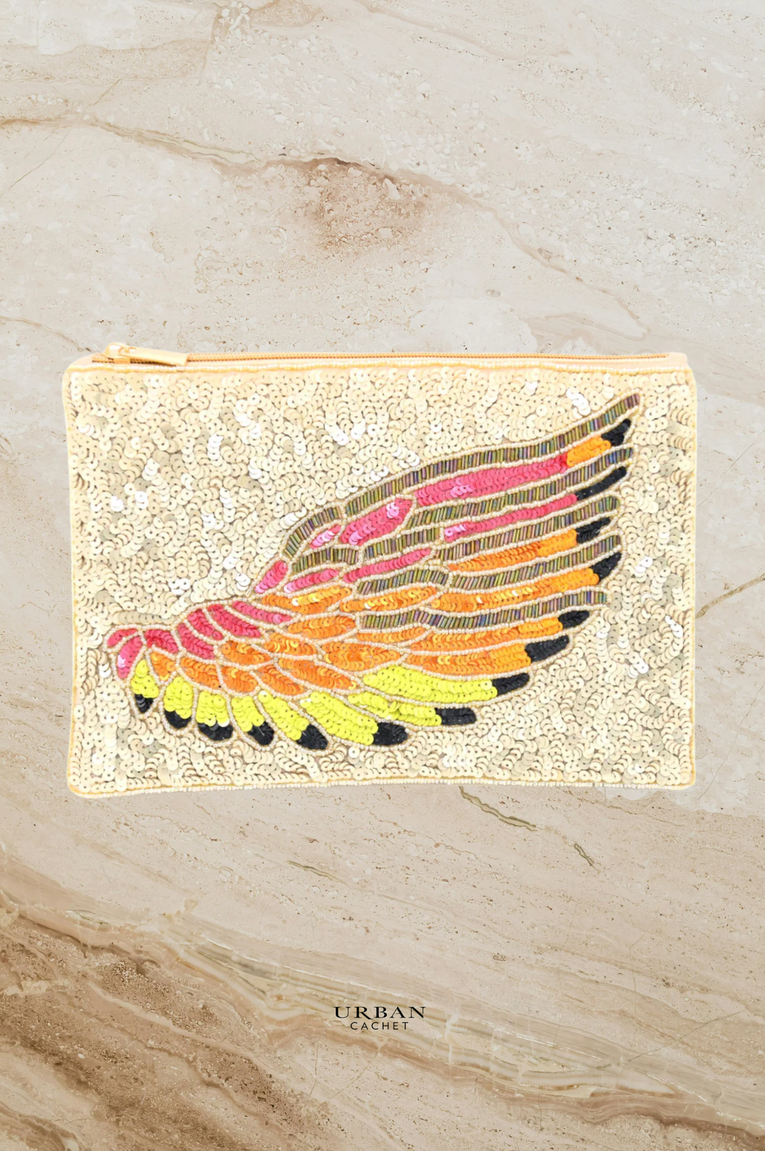 Anna Nova Australia Beaded Clutch in Beaded Multi Coloured Wing